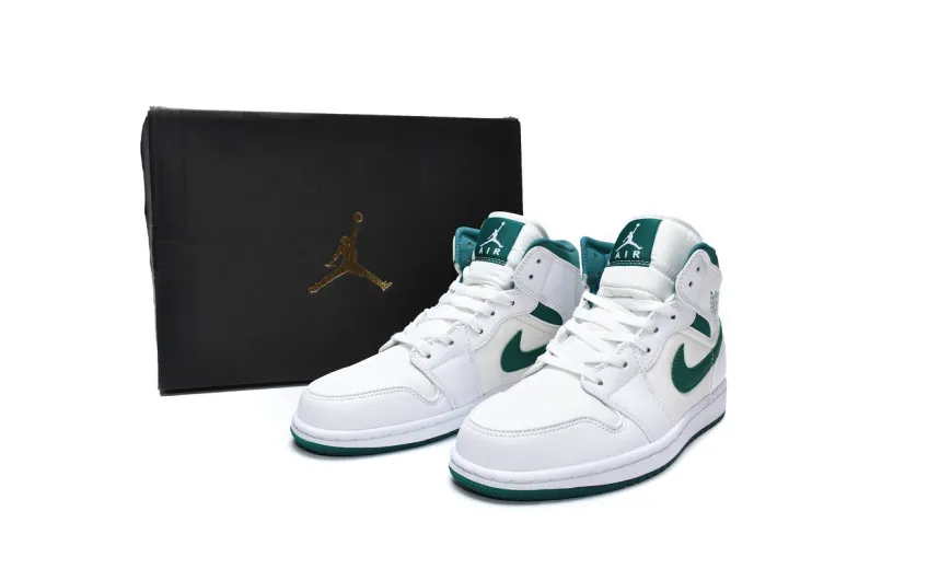 Reps StockX Shoes Air Jordan 1 Mid White Mystic Green CD6759-103??