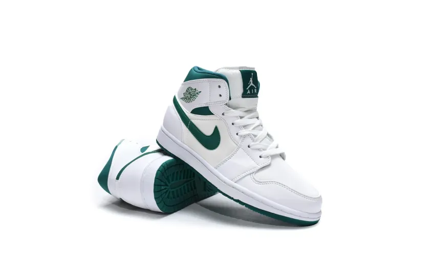 Reps StockX Shoes Air Jordan 1 Mid White Mystic Green CD6759-103??