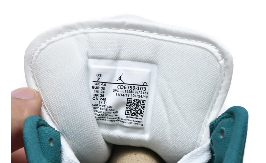 Reps StockX Shoes Air Jordan 1 Mid White Mystic Green CD6759-103??