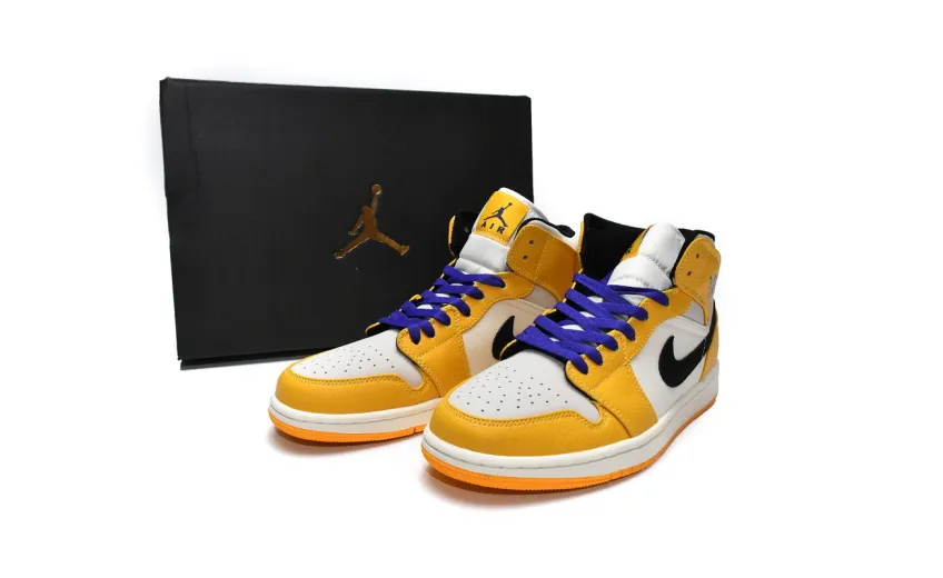Reps StockX Shoes Air Jordan 1 Mid SE Lakers 852542-700??