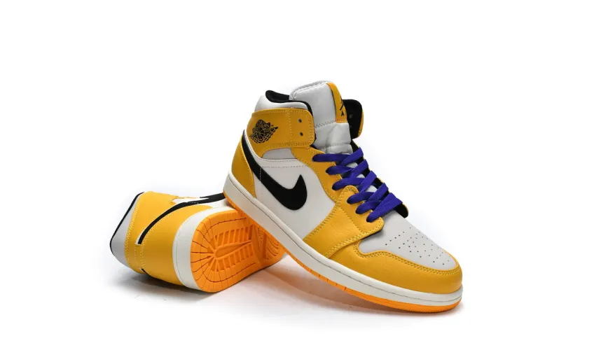 Reps StockX Shoes Air Jordan 1 Mid SE Lakers 852542-700??