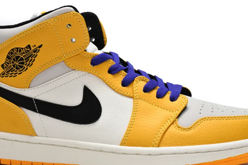 Reps StockX Shoes Air Jordan 1 Mid SE Lakers 852542-700??