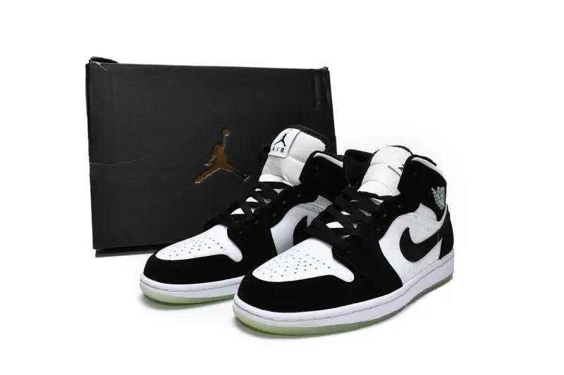 Reps StockX Shoes Air Jordan 1 Mid GS White Black Teal Tint BQ6931-103??