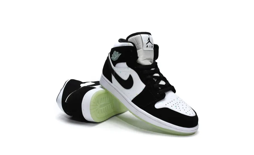 Reps StockX Shoes Air Jordan 1 Mid GS White Black Teal Tint BQ6931-103??