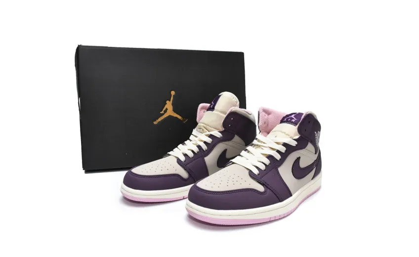 Reps StockX Shoes Air Jordan 1 Mid GS Pro Purple 555112-500??