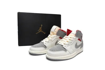  Air Jordan 1 Mid PRM Sneakersnstuff 20th anniversary Red Grey CT3443-100  01