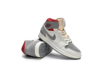  Air Jordan 1 Mid PRM Sneakersnstuff 20th anniversary Red Grey CT3443-100  02