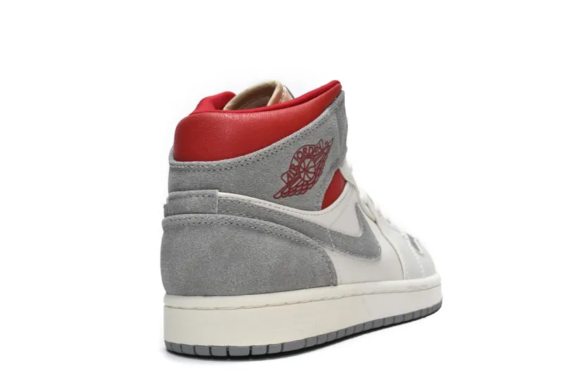 Reps StockX Shoes Air Jordan 1 Mid PRM Sneakersnstuff 20th anniversary Red Grey CT3443-100 ??
