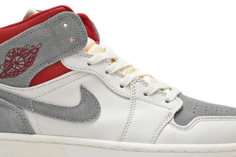 Reps StockX Shoes Air Jordan 1 Mid PRM Sneakersnstuff 20th anniversary Red Grey CT3443-100 ??