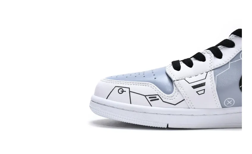 Reps StockX Shoes Air Jordan 1 Mid PS5 White Grey Black 554724-130??