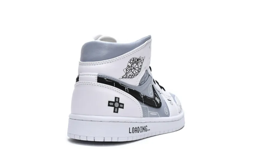 Reps StockX Shoes Air Jordan 1 Mid PS5 White Grey Black 554724-130??