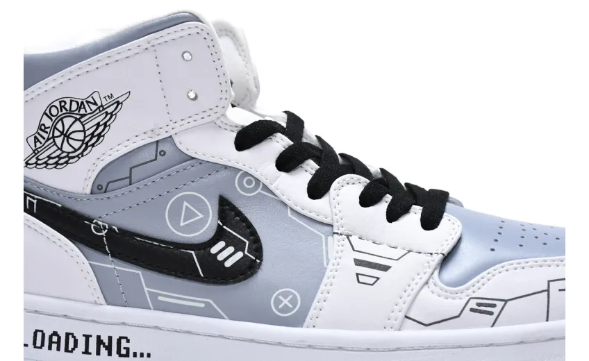 Reps StockX Shoes Air Jordan 1 Mid PS5 White Grey Black 554724-130??