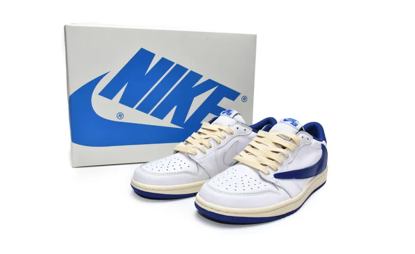 Reps StockX Shoes Travis Scott x Air Jordan 1 Low Blue Bottom Barb DM9868-218??