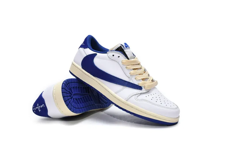 Reps StockX Shoes Travis Scott x Air Jordan 1 Low Blue Bottom Barb DM9868-218??