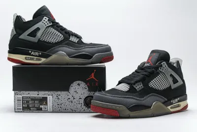 OFF White x Air Jordan 4 Bred Black Red CV9388-001 02