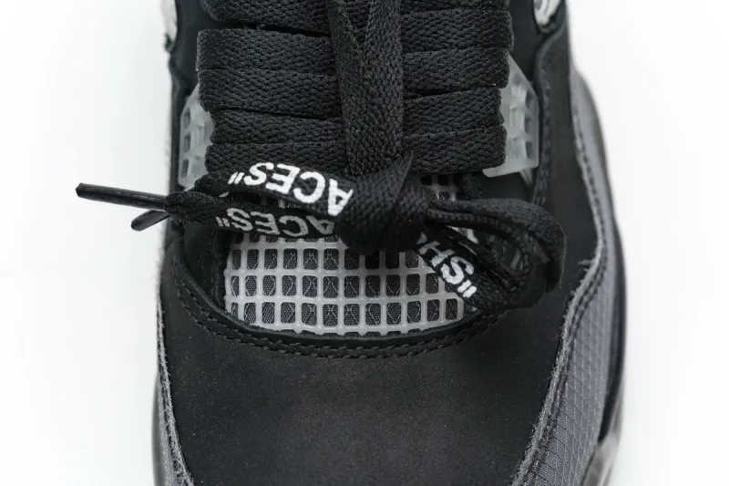 Reps StockX Shoes OFF White x Air Jordan 4 Bred Black Red CV9388-001??