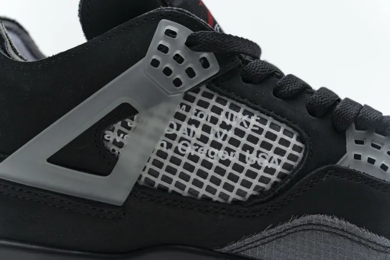 Reps StockX Shoes OFF White x Air Jordan 4 Bred Black Red CV9388-001??