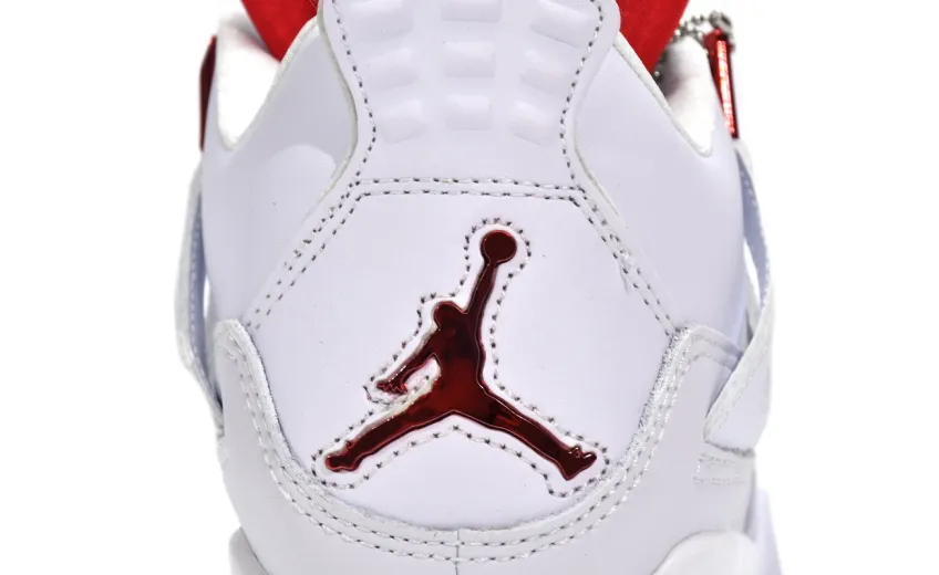 Jordan 4 White And Red Metallic