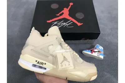  OFF White x Air Jordan 4 Sail Yellow CV9388-100 02