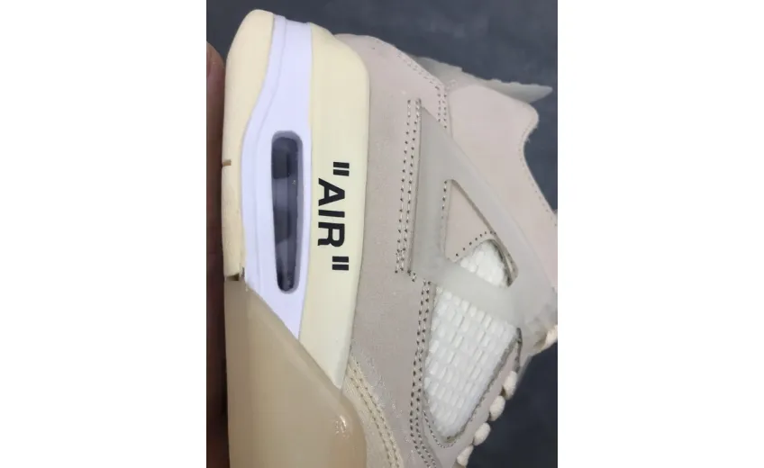 Reps StockX Shoes OFF White x Air Jordan 4 Sail Yellow CV9388-100??