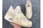Reps StockX Shoes OFF White x Air Jordan 4 Sail Yellow CV9388-100??