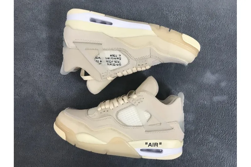 Reps StockX Shoes OFF White x Air Jordan 4 Sail Yellow CV9388-100??