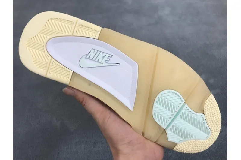 Reps StockX Shoes OFF White x Air Jordan 4 Sail Yellow CV9388-100??