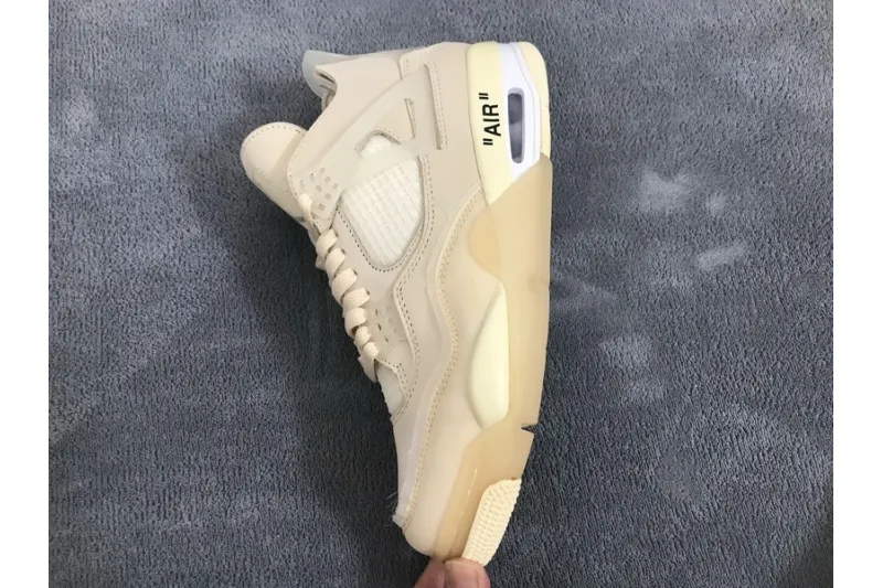 Reps StockX Shoes OFF White x Air Jordan 4 Sail Yellow CV9388-100??