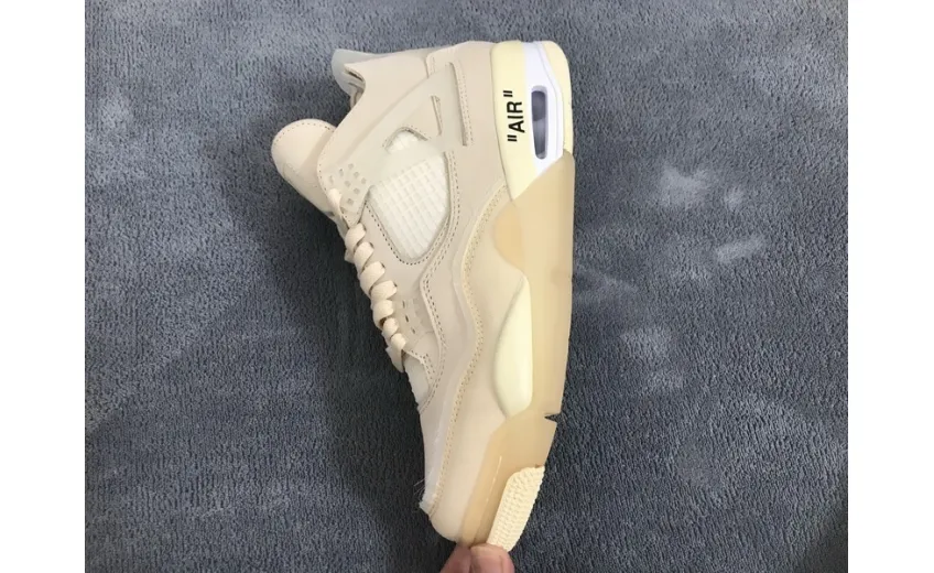 Reps StockX Shoes OFF White x Air Jordan 4 Sail Yellow CV9388-100??