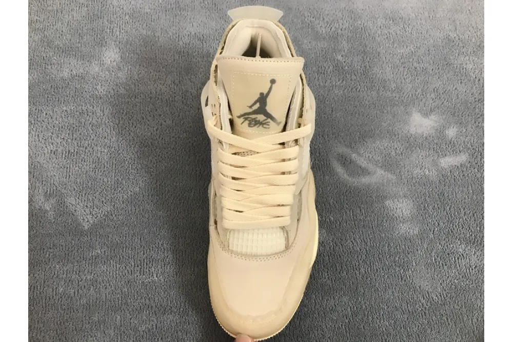 Reps StockX Shoes OFF White x Air Jordan 4 Sail Yellow CV9388-100??