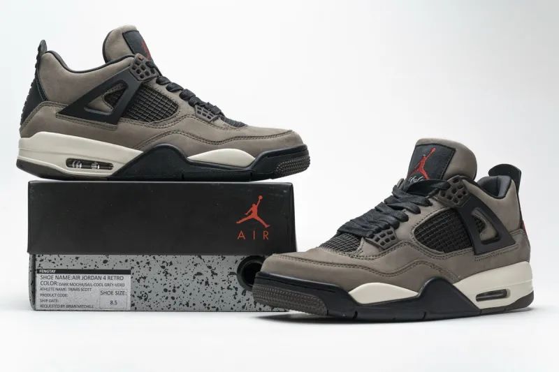 Reps StockX Shoes Travis Scott x Air Jordan 4 Retro Brown AJ4-882335??