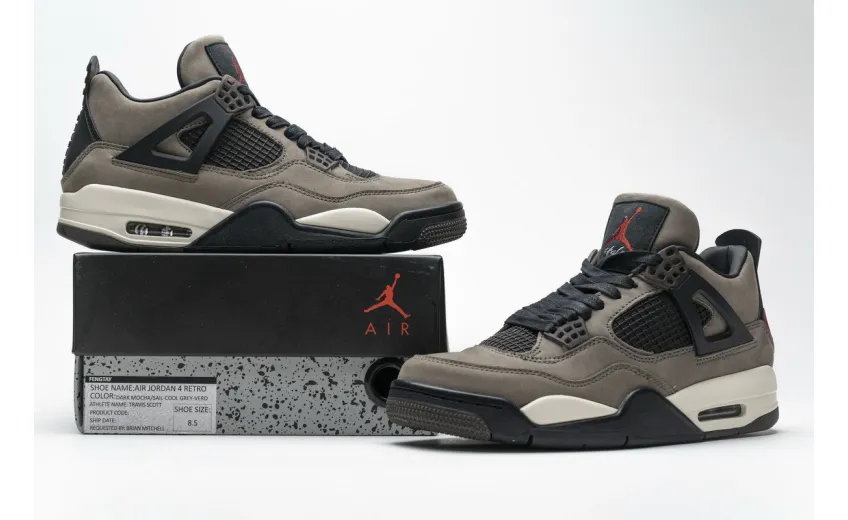 Reps StockX Shoes Travis Scott x Air Jordan 4 Retro Brown AJ4-882335??