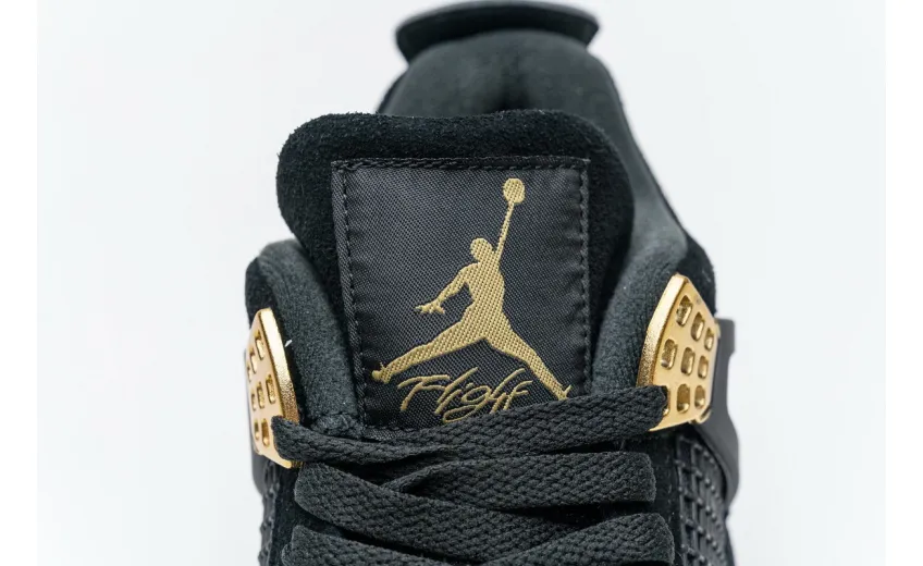 Reps StockX Shoes Air Jordan 4 Retro “Royalty” Black Gold 308497-032??