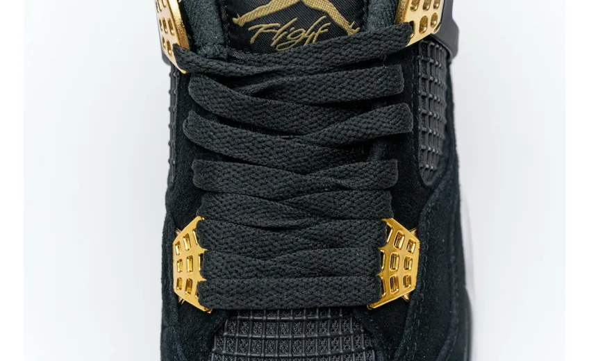 Reps StockX Shoes Air Jordan 4 Retro “Royalty” Black Gold 308497-032??