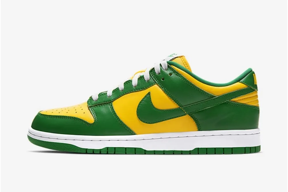 Reps StockX Shoes Nike Dunk Low Brazil Yellow Green CU1727-700??