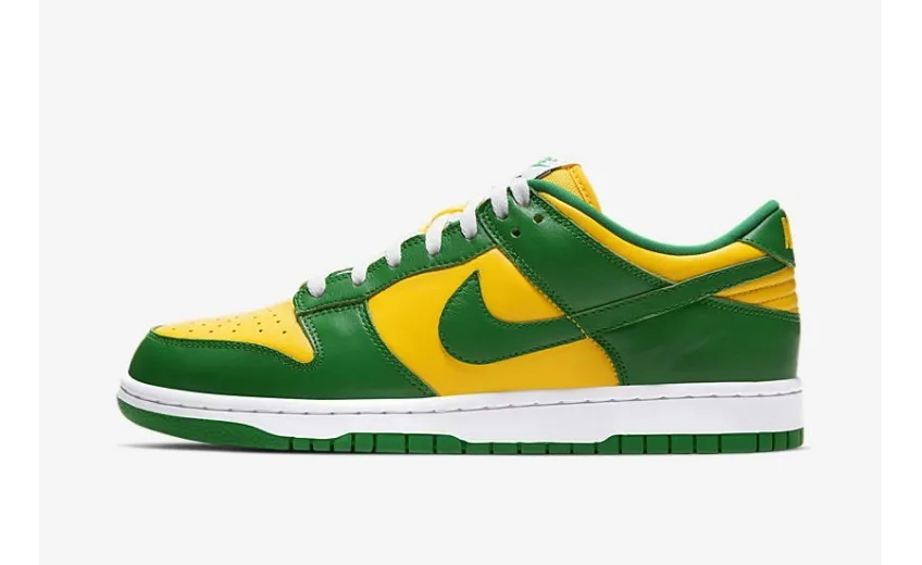 Reps StockX Shoes Nike Dunk Low Brazil Yellow Green CU1727-700??