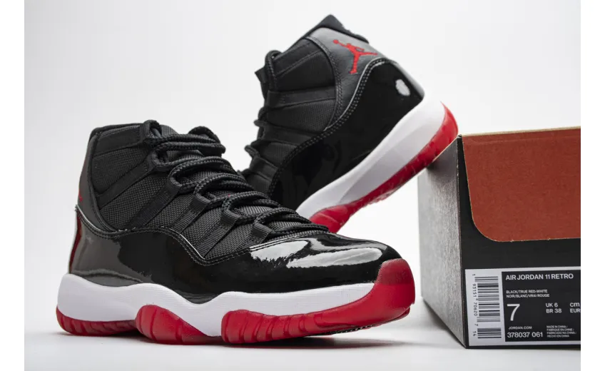 Reps StockX Shoes Air Jordan 11 Retro “Bred 2019” Black Red 378037-061??