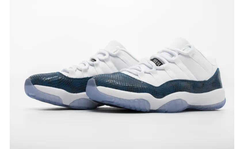jordan 11 low blue snake skin reps