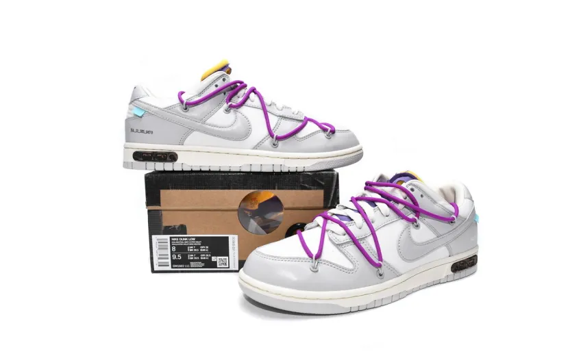 Reps StockX Shoes OFF WHITE x Nike Dunk SB Low The 50 NO.28 White Grey DM1602-111??