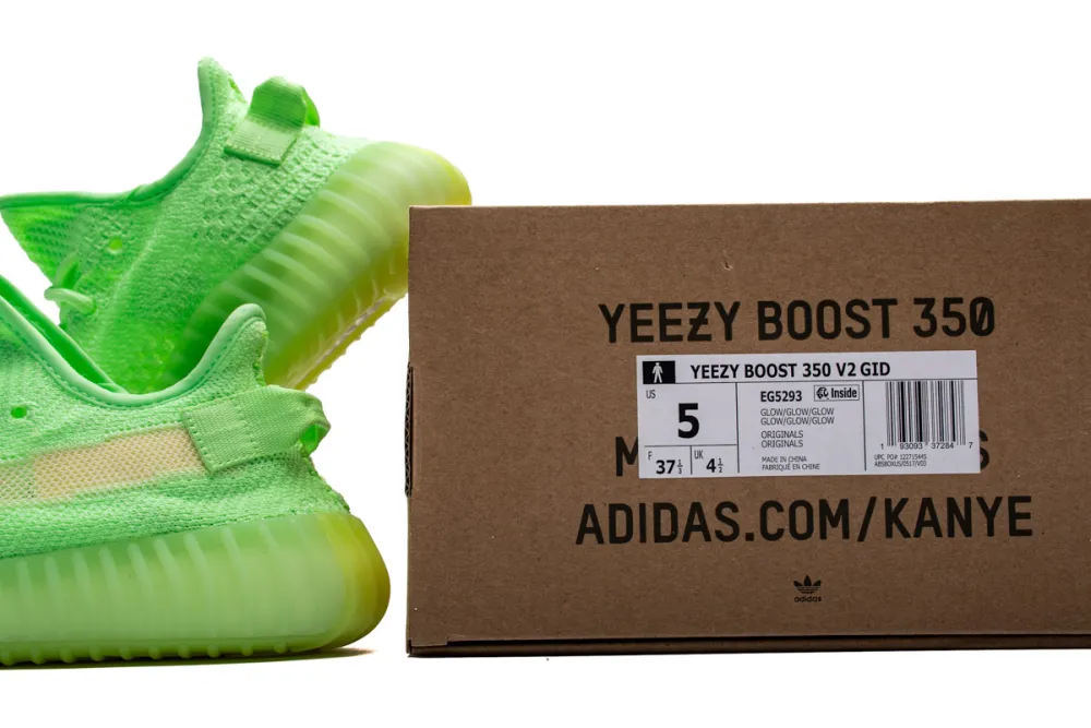 Reps StockX Shoes Adidas Yeezy Boost 350 V2 Glow In Dark GID EG5293??