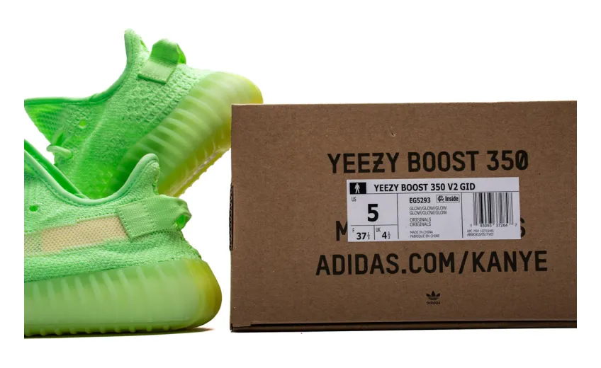 Reps StockX Shoes Adidas Yeezy Boost 350 V2 Glow In Dark GID EG5293??