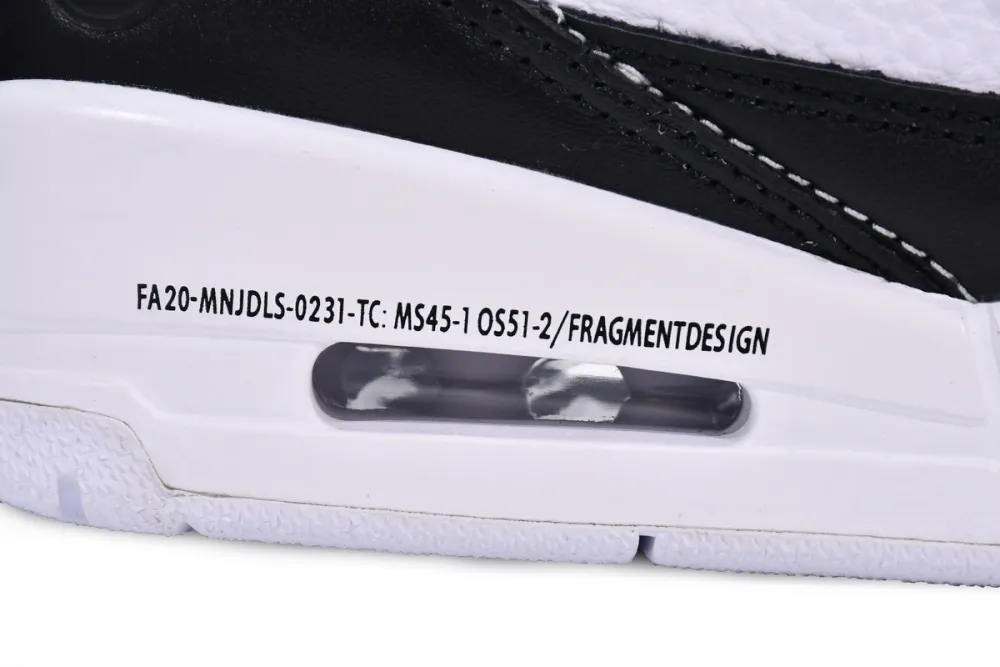  Fragment Design x Air Jordan 3 Black White DA3595-100
