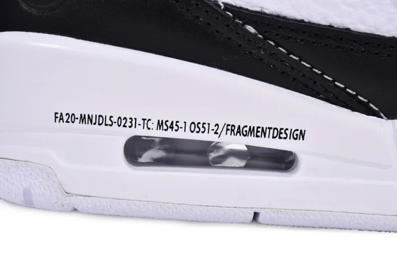  Fragment Design x Air Jordan 3 Black White DA3595-100