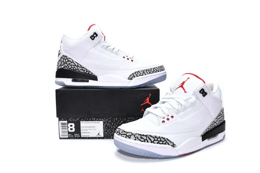  Air Jordan 3 Retro Free Throw Line White Cement 923096-101 