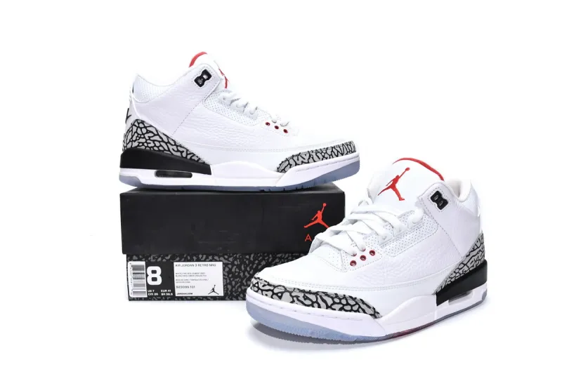  Air Jordan 3 Retro Free Throw Line White Cement 923096-101 