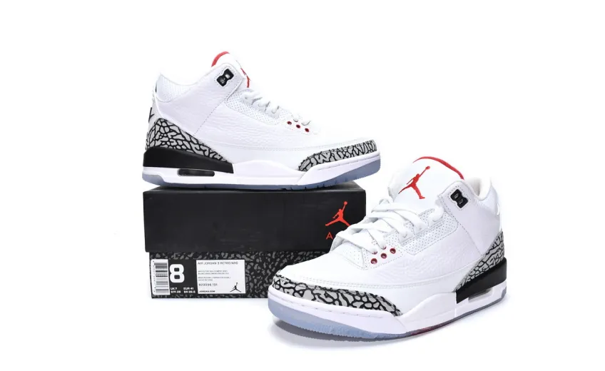  Air Jordan 3 Retro Free Throw Line White Cement 923096-101 