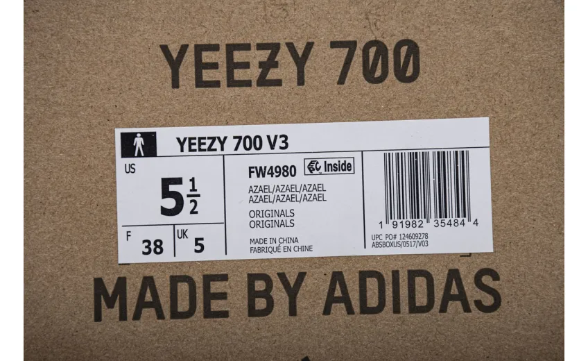  Adidas Yeezy 700 V3 “Azael”Real Boost White FW4980 