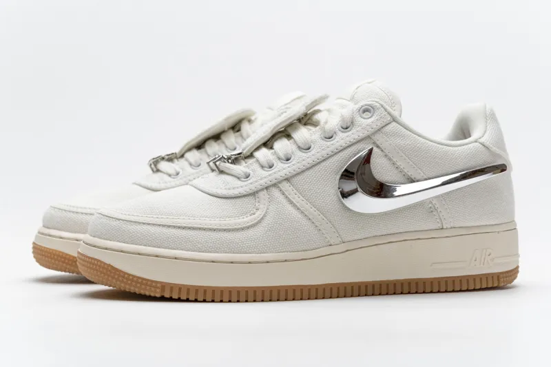  Travis Scott x Nike Air Force 1“Sail” Cream AQ4211-101