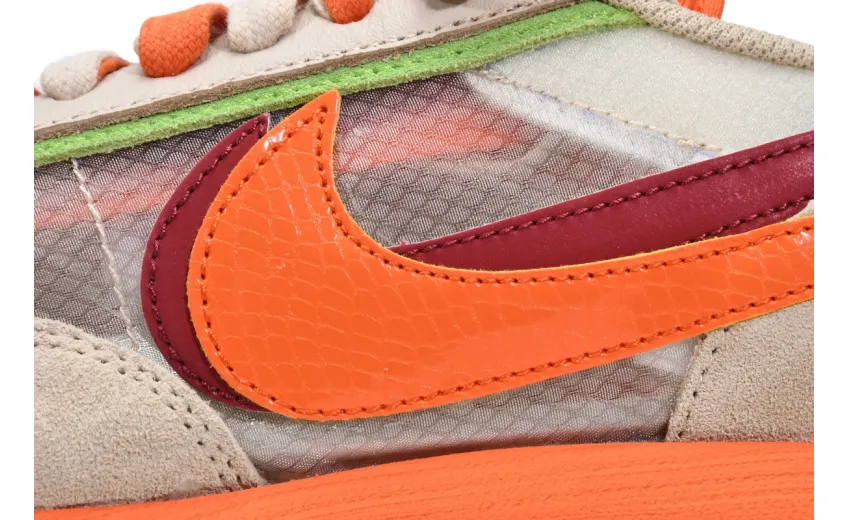  CLOT x sacai x Nike LDWaffle Orange Blaze DH1347-100