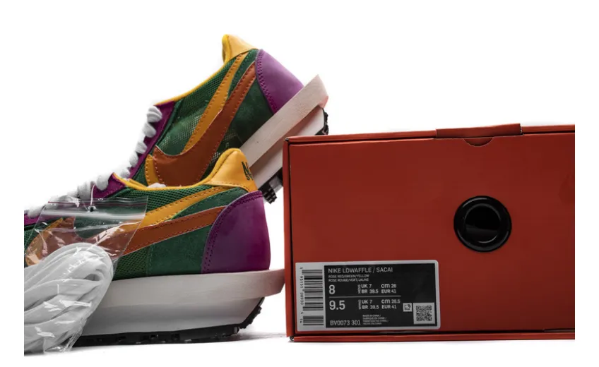  Sacai x Nike LDWaffle GreenPinkOrange BV0073-301